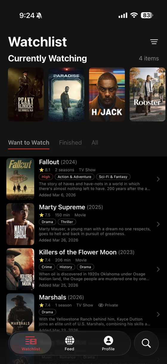 Add To Watchlist app screenshot
